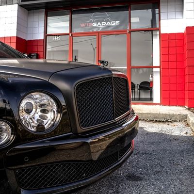 Picture of a Bentley car parked outside of W12 Garage in Yonkers, NY