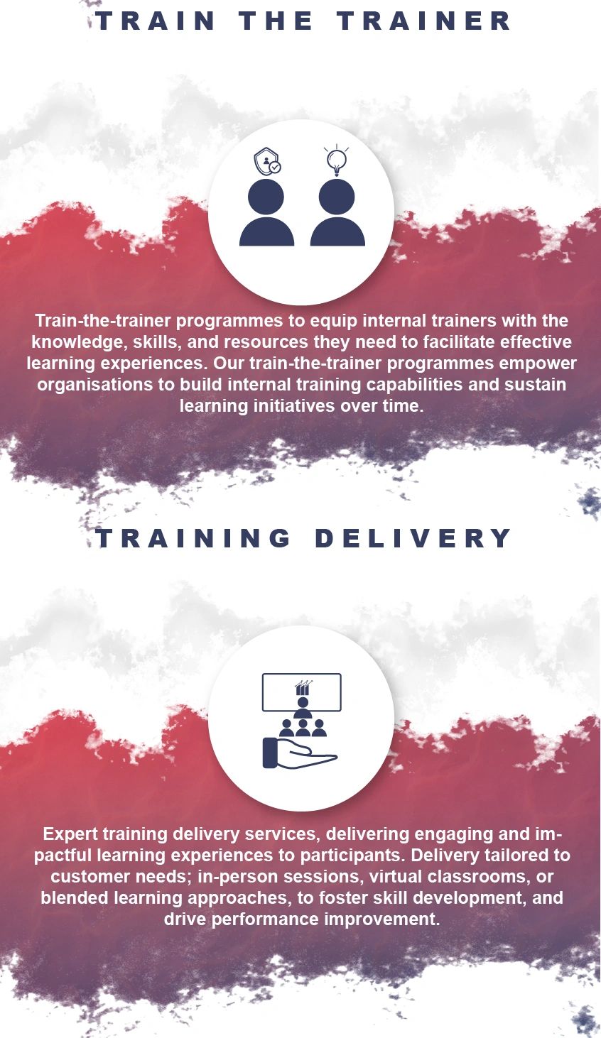 Train-the-trainer and expert training delivery programs.
