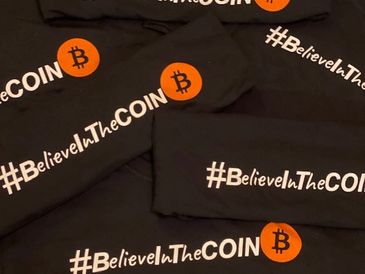 Shirts with the hashtag BelieveInTheCOIN™ 