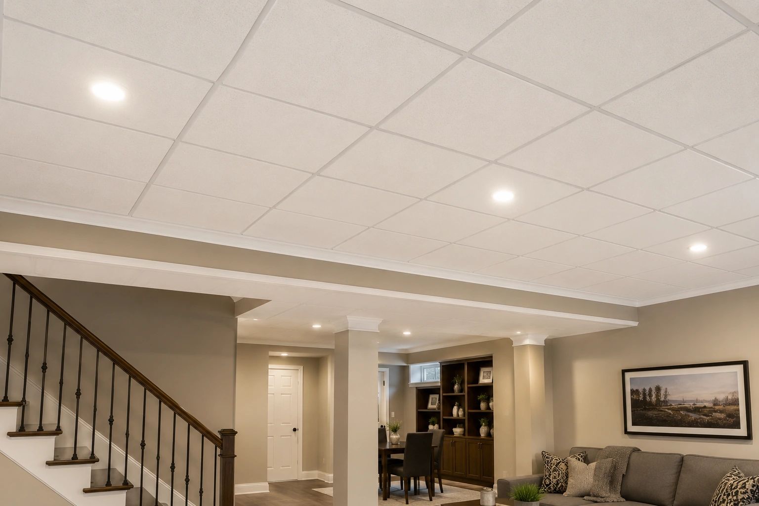 Drop Ceiling vs. Drywall Ceiling: Basement Guide