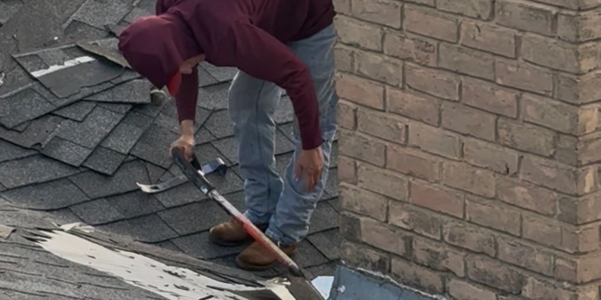 This home was experiencing a chimney leak. A Cricket/Saddle was installed to properly divert water o