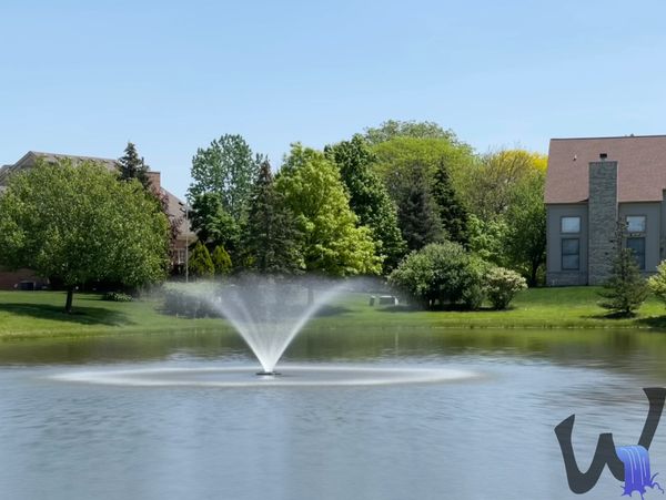 Floating Fountain in Pond