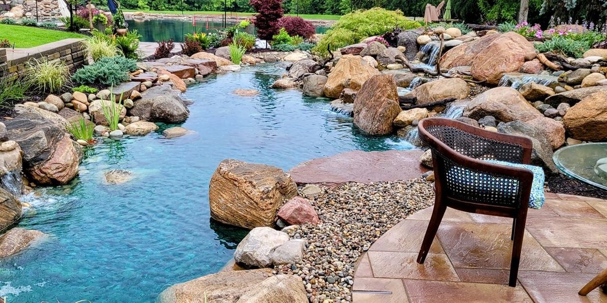Garden Water Feature - Pond and Waterfalls