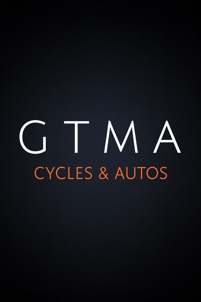 Logo for GTMA Cycles & Autos on a dark background.