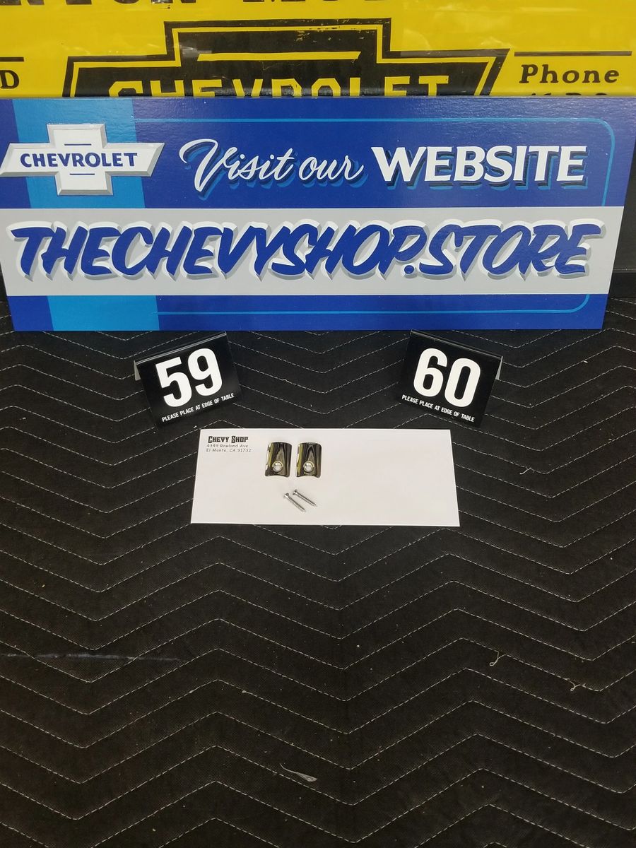 1959 1960 IMPALA CONVERTIBLE TOP RUB PLATES *NEW/PAIR