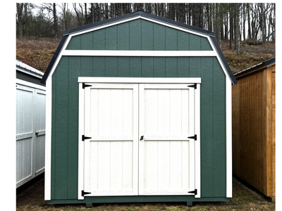 green shed with double doors
