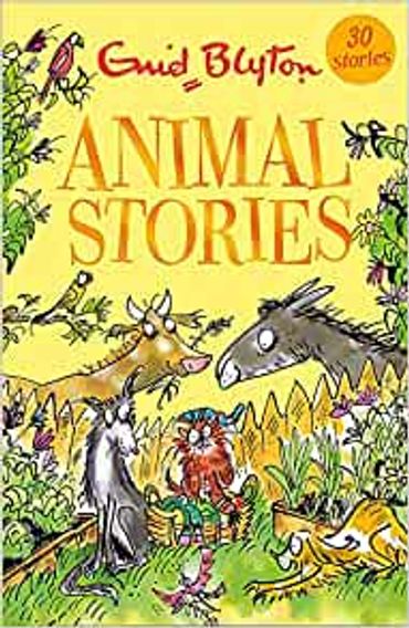 Book cover for Enid Blyton's Animal Stories with colorful animal illustrations.
