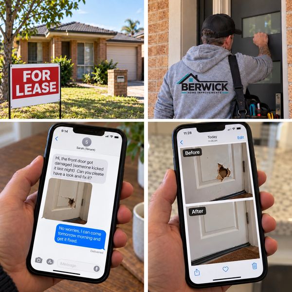 Home repair service for damaged door with quick communication.