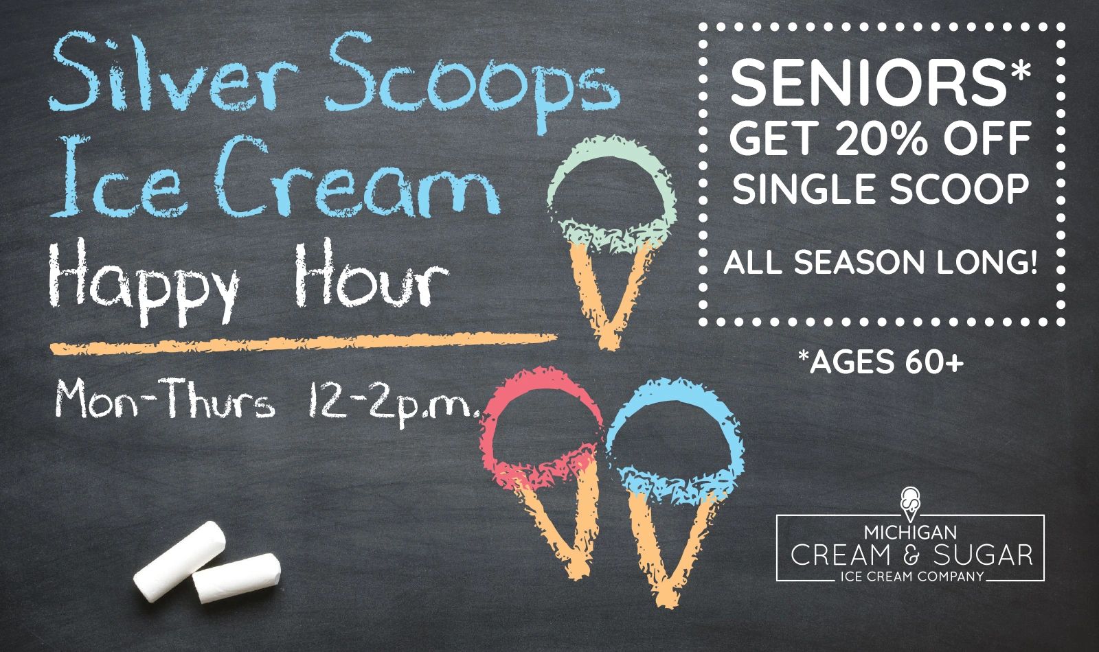 Silver Scoops* ice cream happy hour