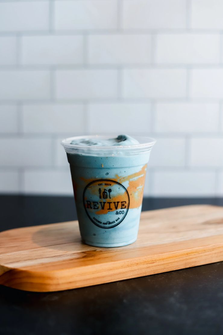 Blue Bliss Smoothie made with blue spirulina, vegan and gluten free