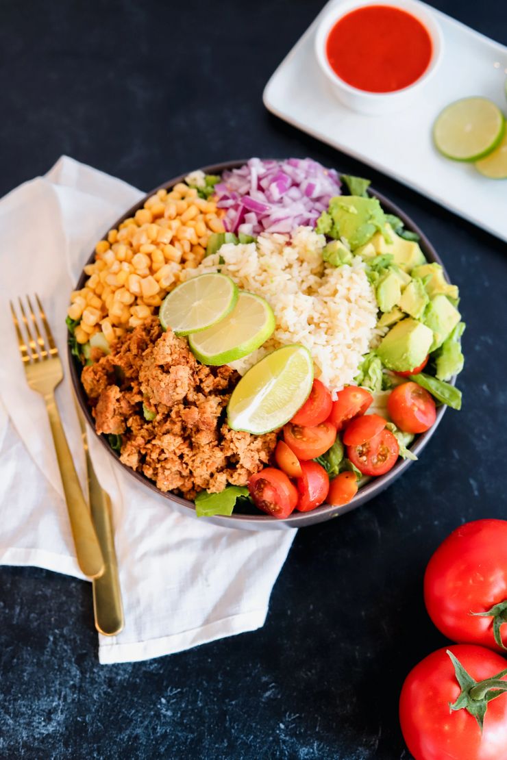 Taco Power Bowl with plant-based toppings