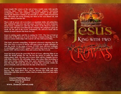 Front and back cover of the Personal Evangelism Christian Books "Jesus King with Two Crowns
