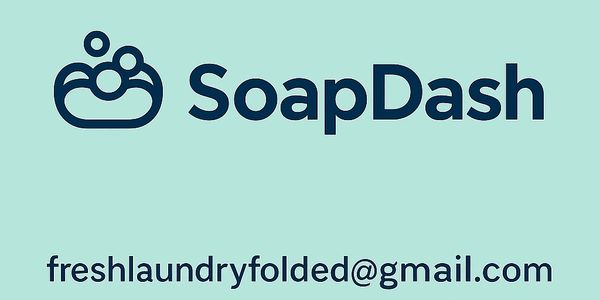 The official logo of SoapDash laundry pick-up and laundry delivery service.