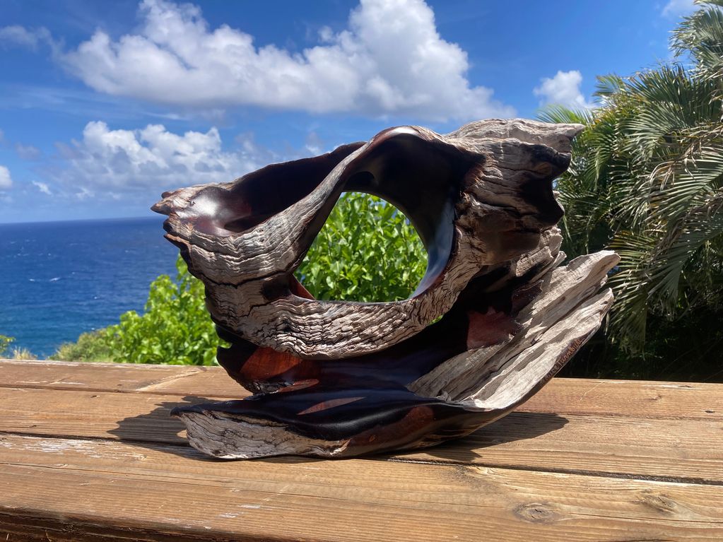 Kaulia Mobius, Kaulia Wood, $3200, Bruce Turnbull Sculpture, Maui Kahakuloa