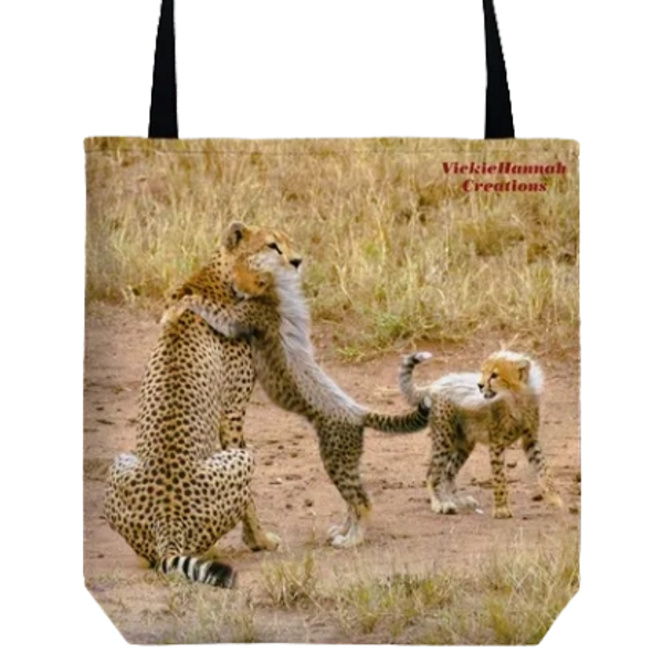 Vickie Hannah Creations-Animal Art-Animal Gifts-Cheetahs-Africa Adventure-children's books-Tote Bags