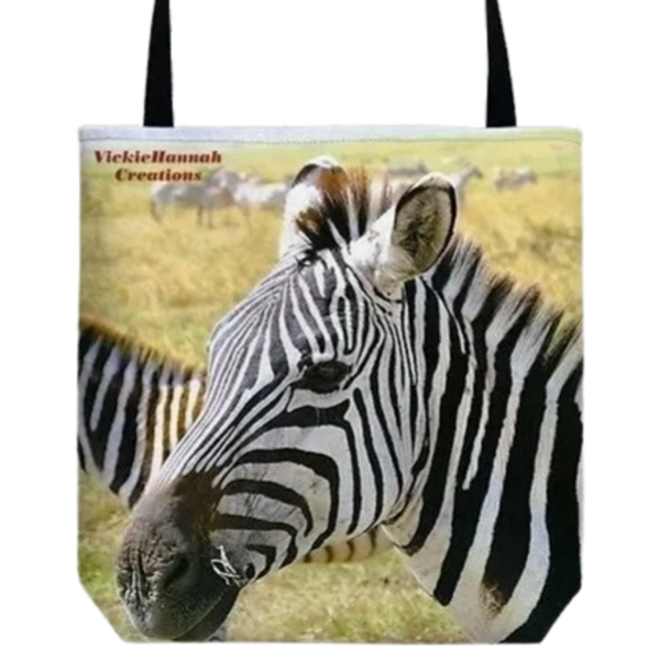 Vickie Hannah Creations-Animal Art-Animal Gifts-Zebras-Africa Adventure-children's books-Tote Bag