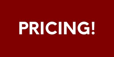 Pricing poster in red color and white background