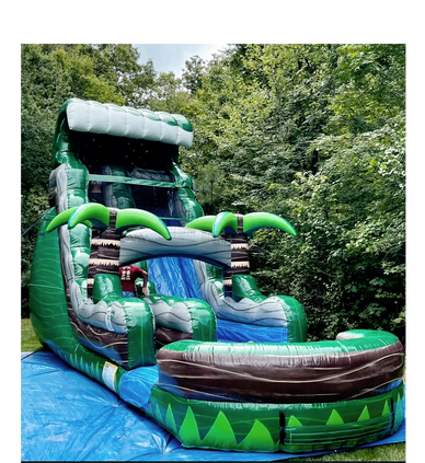 18' Eagle Green Tsunami inflatable water slide for rent