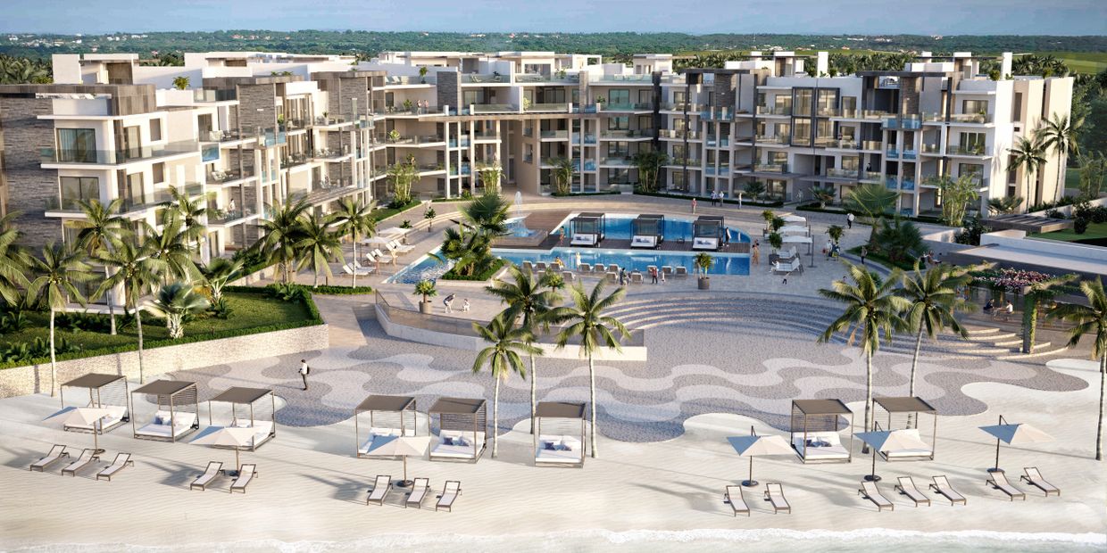 pre construction beach front condo resort in punta cana dominican republic. bavaro beach