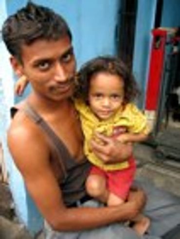 Man holding a small child