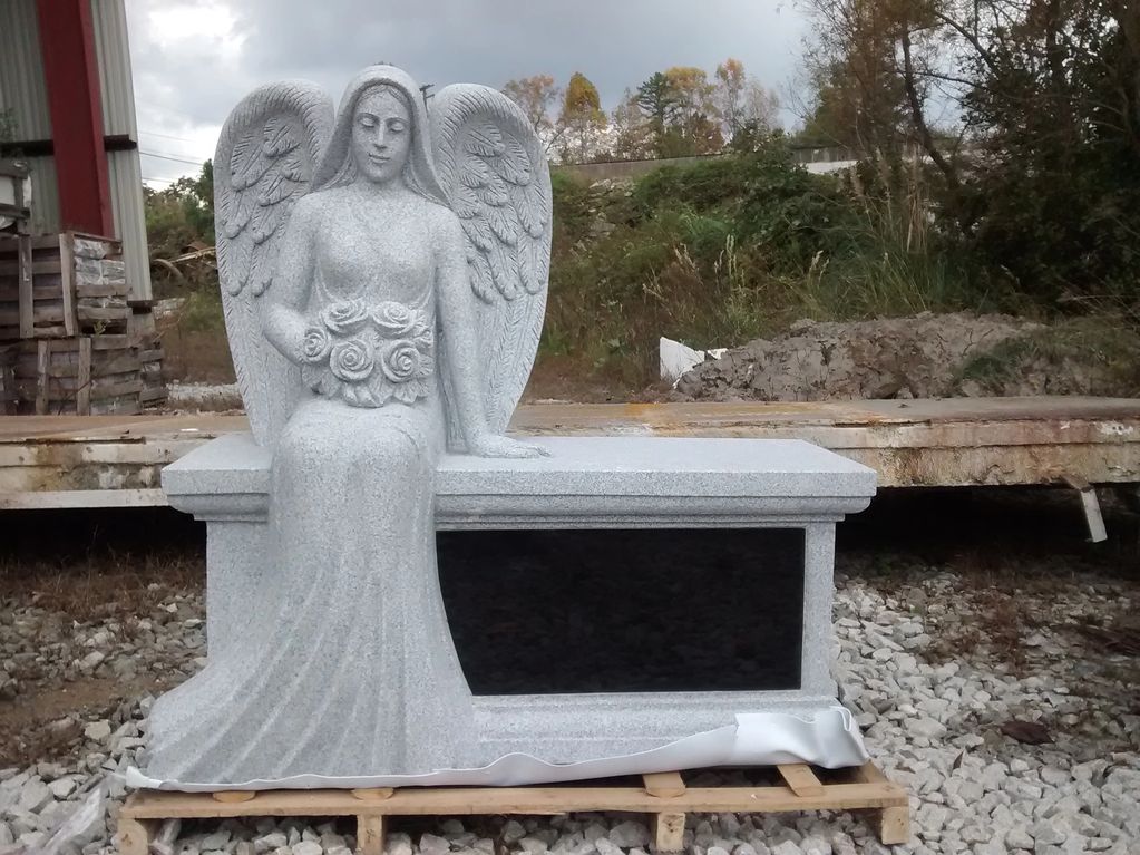 angel cemetery bench