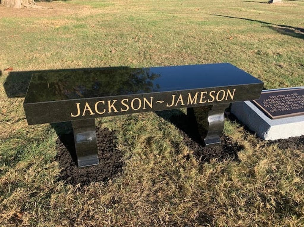 two leg cemetery bench