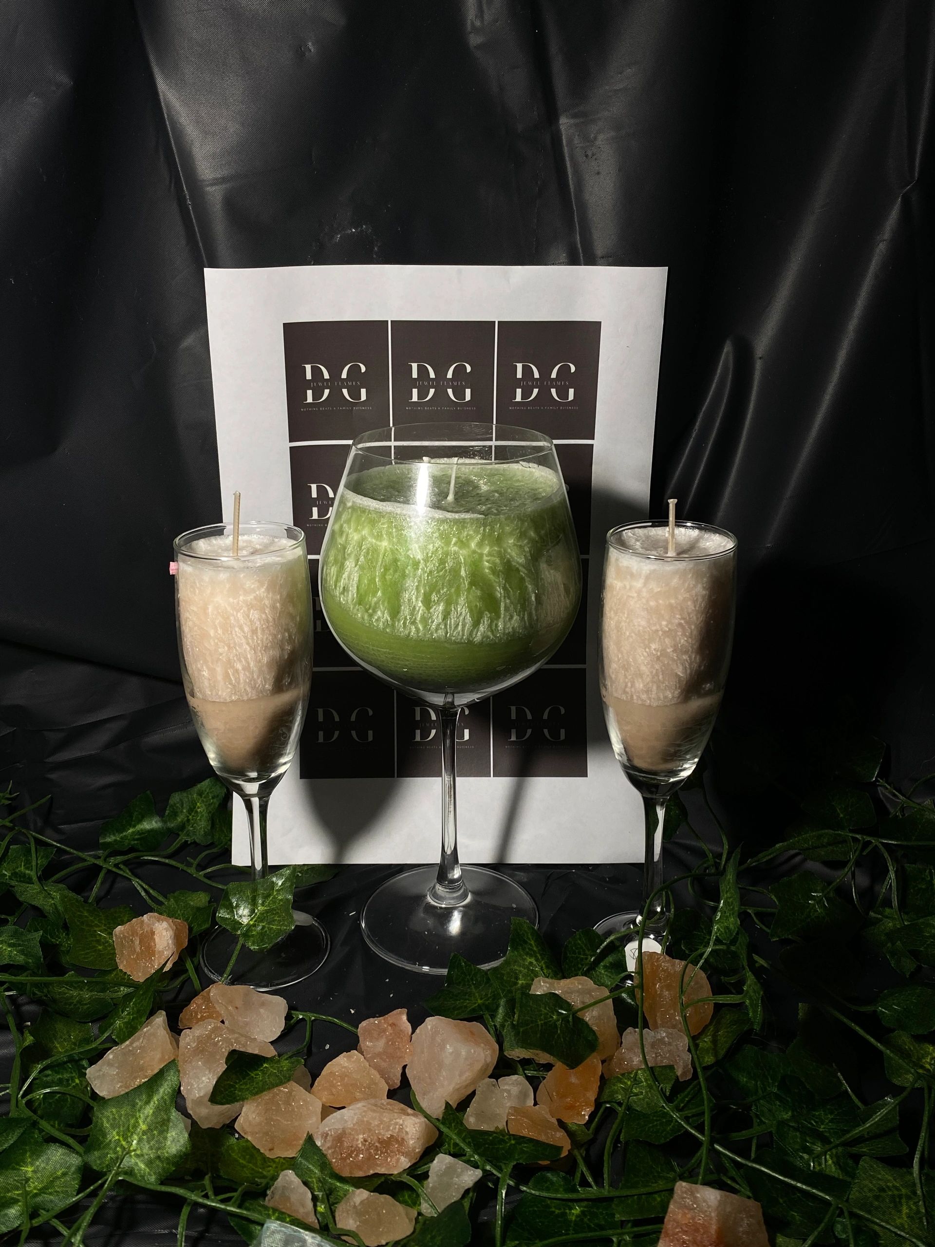 Champagne glass candles 