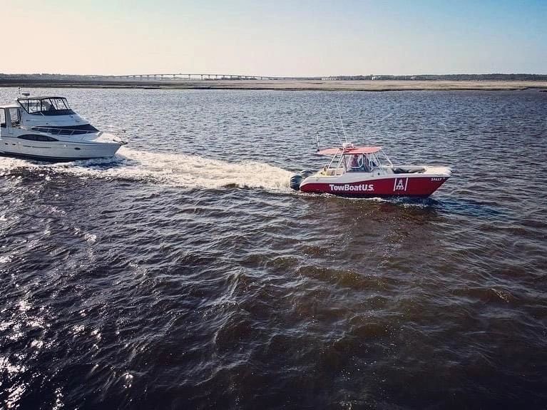 TowBoat Sally Towing Motor Yacht in Stono River.

