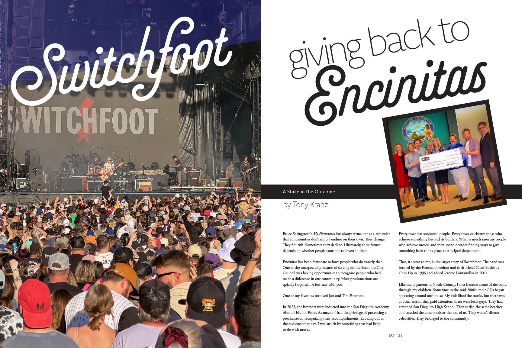Switchfoot band performing live for a large crowd.