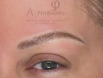 Immediate natural looking results of microblading blonde eyebrows.