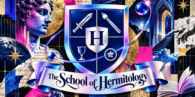Symbolic collage for The School of Hermitology.