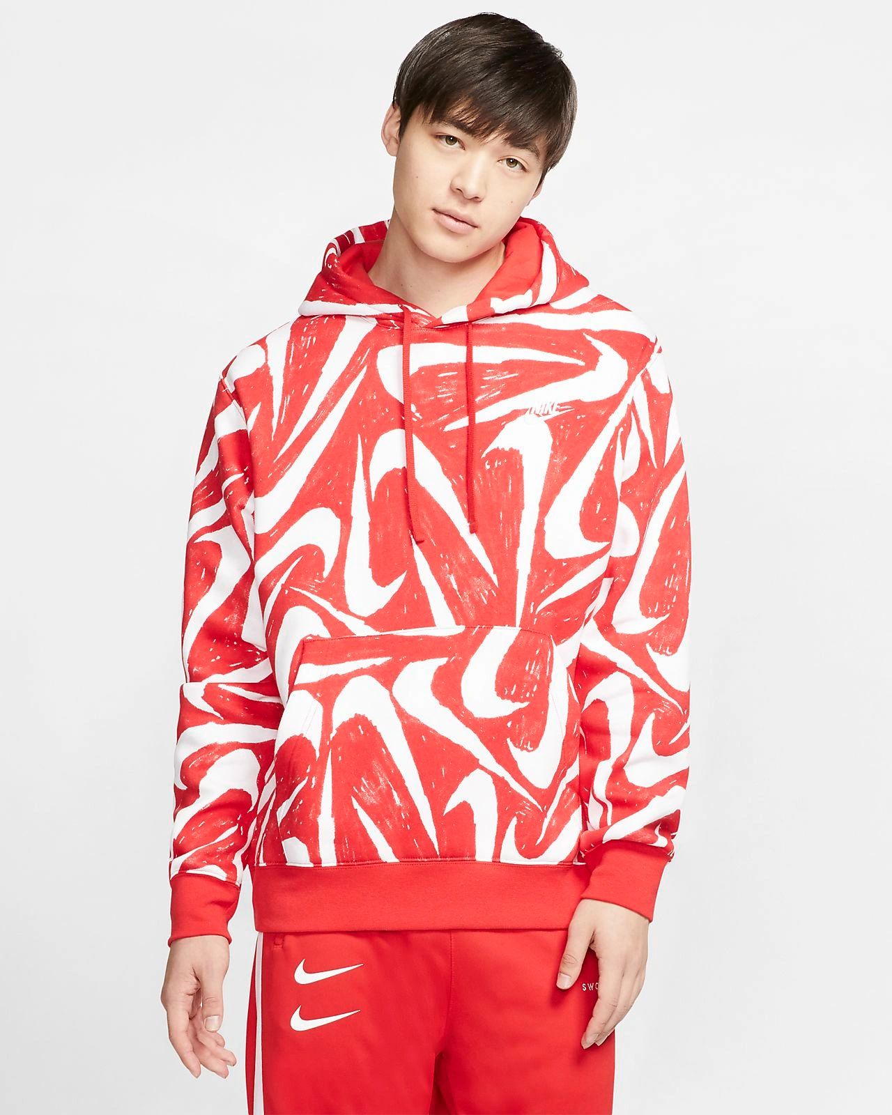 nike club pink swoosh logo sweatshirt