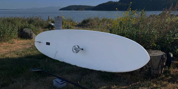 Electric standup paddleboard (electric SUP) by Firefly SUP Drives. 