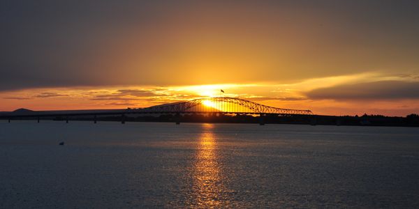 Sunset of Blue Bridge and Rattlesnake Moutain in Background