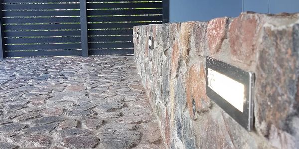 stone bench seat with lighting custom stonework north queensland townsville