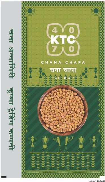 green bag packaging brown desi chana chapa KTC 4070, sortex desi chickpeas Maharashtra wholesale 