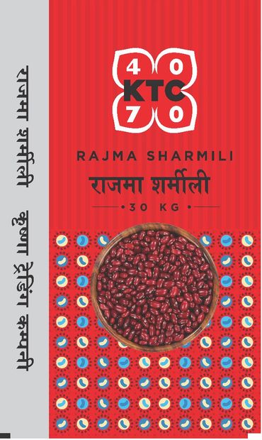 red bag packaging rajma sharmili jammu KTC 4070, madras rajma sharmili wholesale packet 30 kg