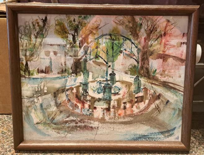 "Edmonds Fountain" abstracted! By Pacific Northwest Artist Kathy Tuura.