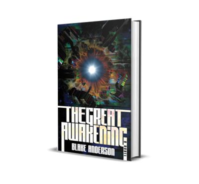 Book cover of 'The Great Awakening' by Blake Anderson with cosmic design.