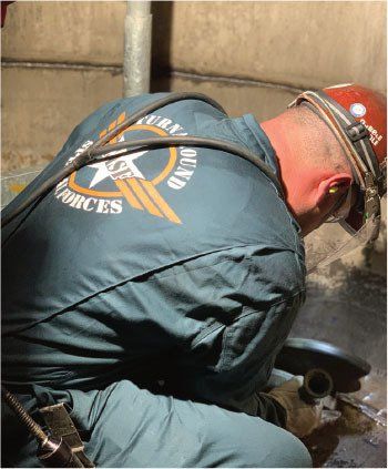 TASF performing vessel repairs and weld overlay services.