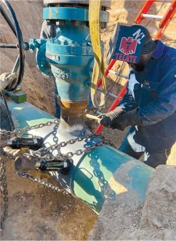Hot tap and tie ins are done by TF Field Services for many of their pipeline clients.