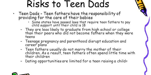 Risks faced by teen fathers regarding education and family life.