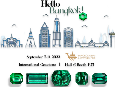 Bangkok gems and jewellery fair exhibiting fine emeralds from Panjshir