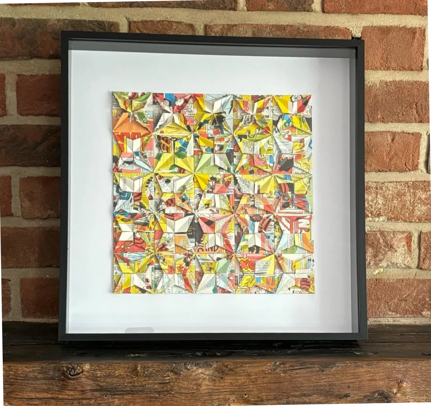 Large Vintage Beano Froebel Square Frame — Yellows — image 1