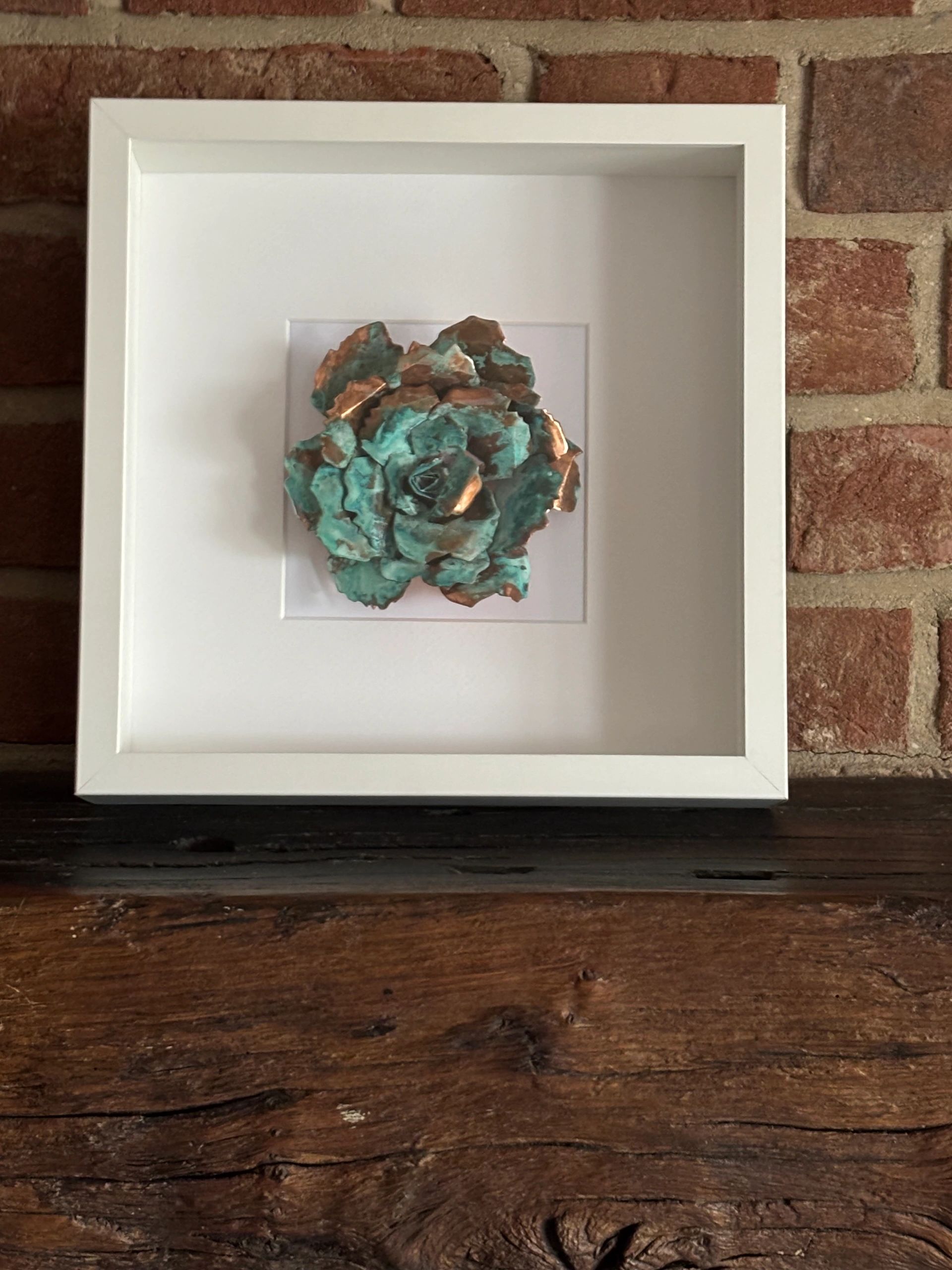 Metal Rose — Large, Verdigris (25×25cm) — image 1