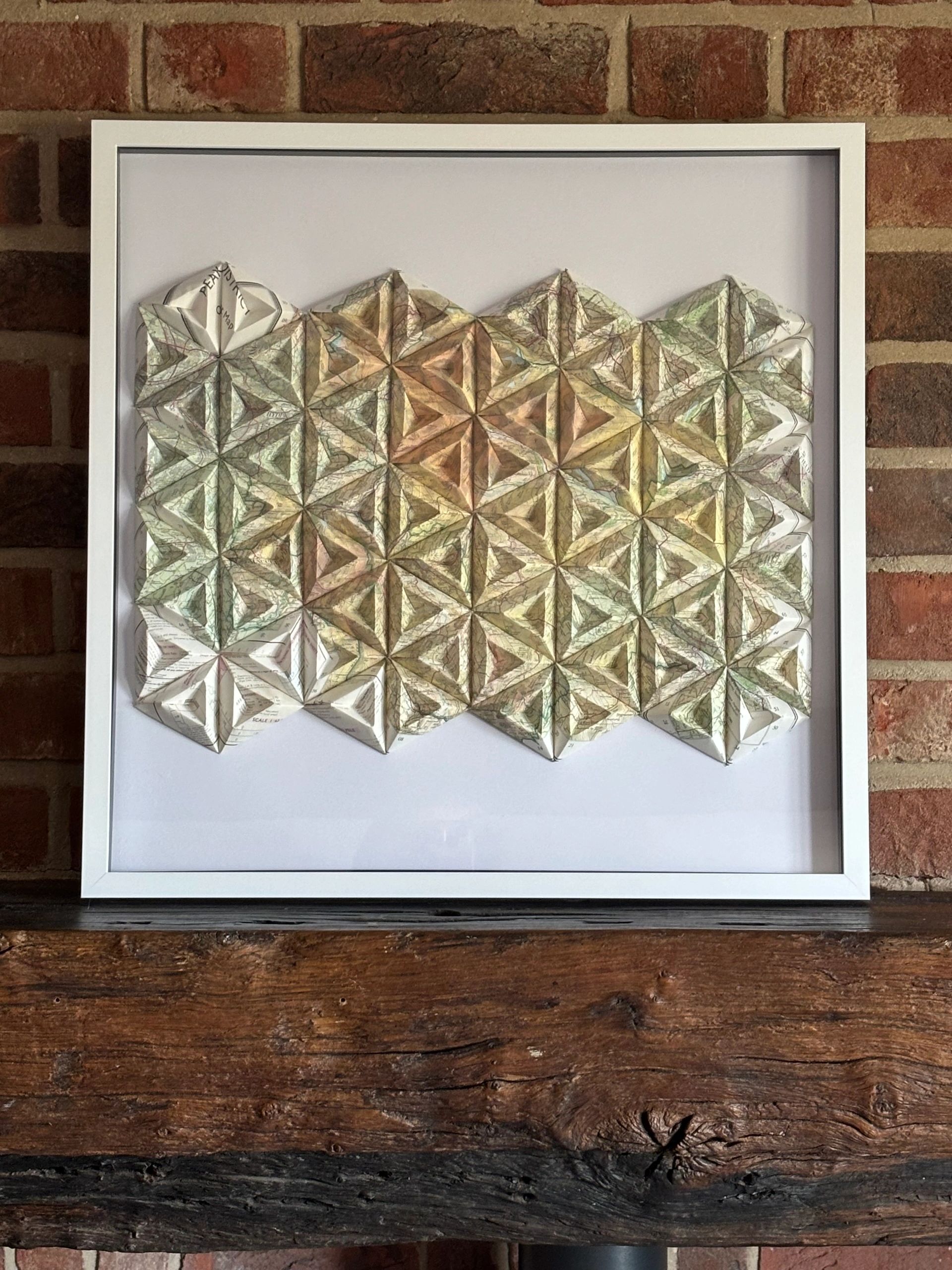 Folded Tricornes Triangles — Vintage Peak District 1970's OS Map — image 1