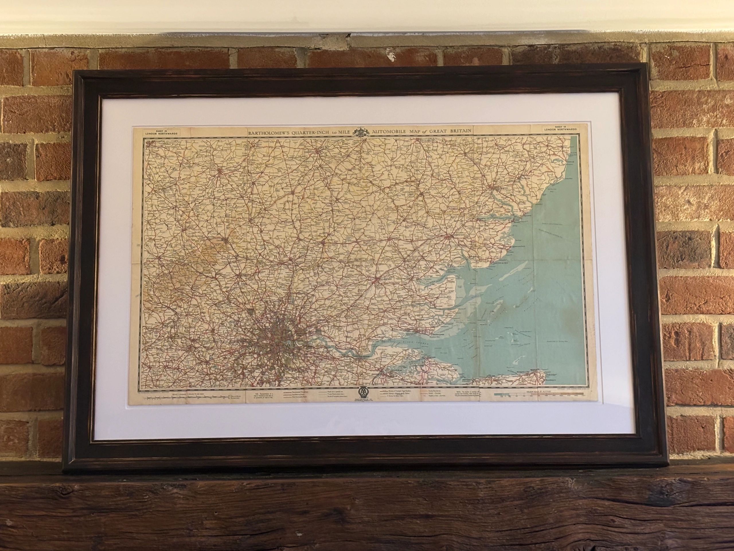 AA 1933 London Northwards Canvas Dissected Map — image 1