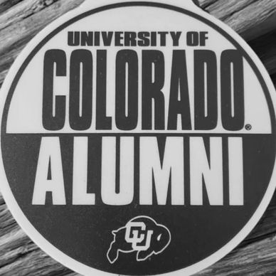 University of Colorado alumni sticker with buffalo logo.