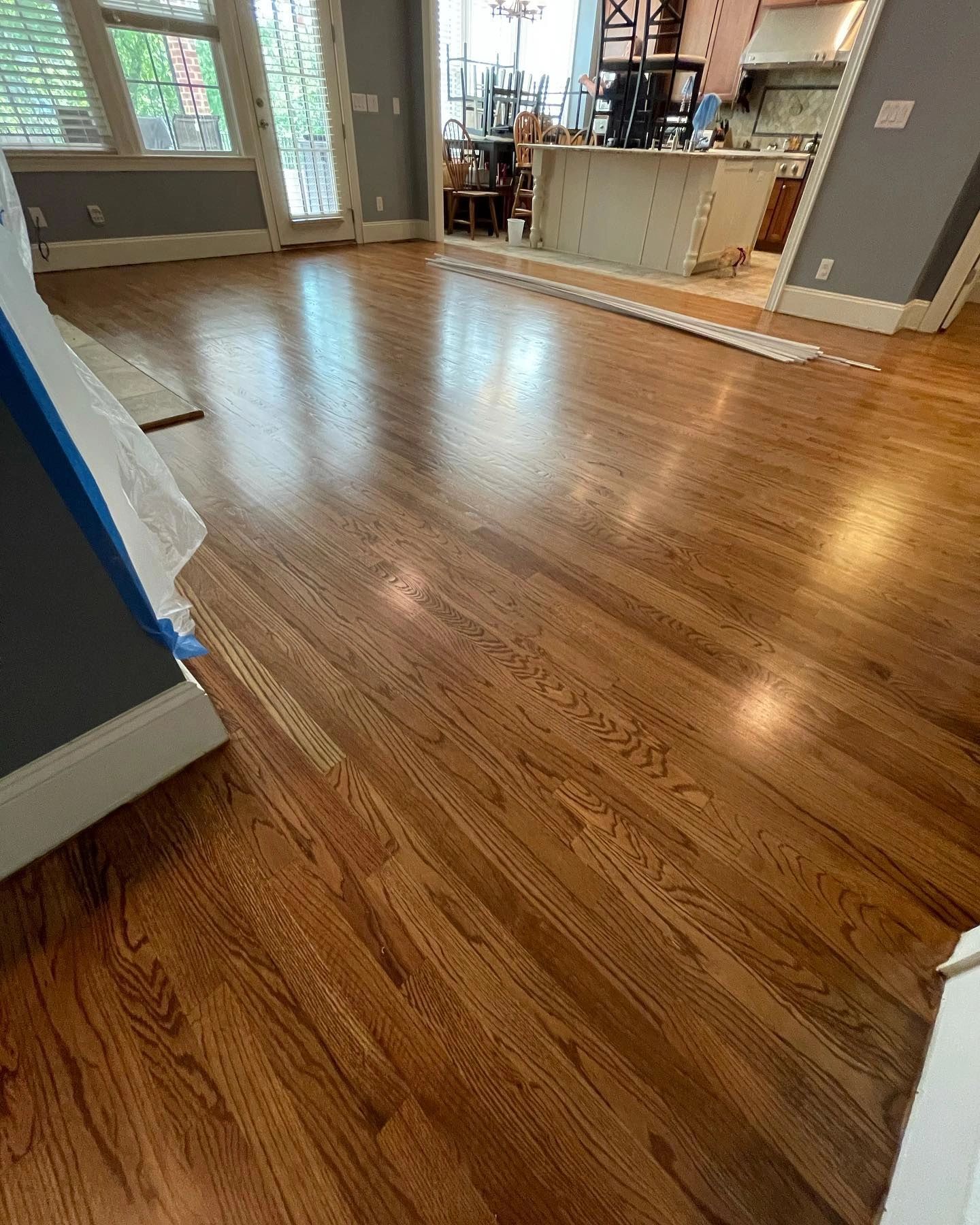 Hardwood installation and refinishing by M&M Flooring in Fort Mill, SC.