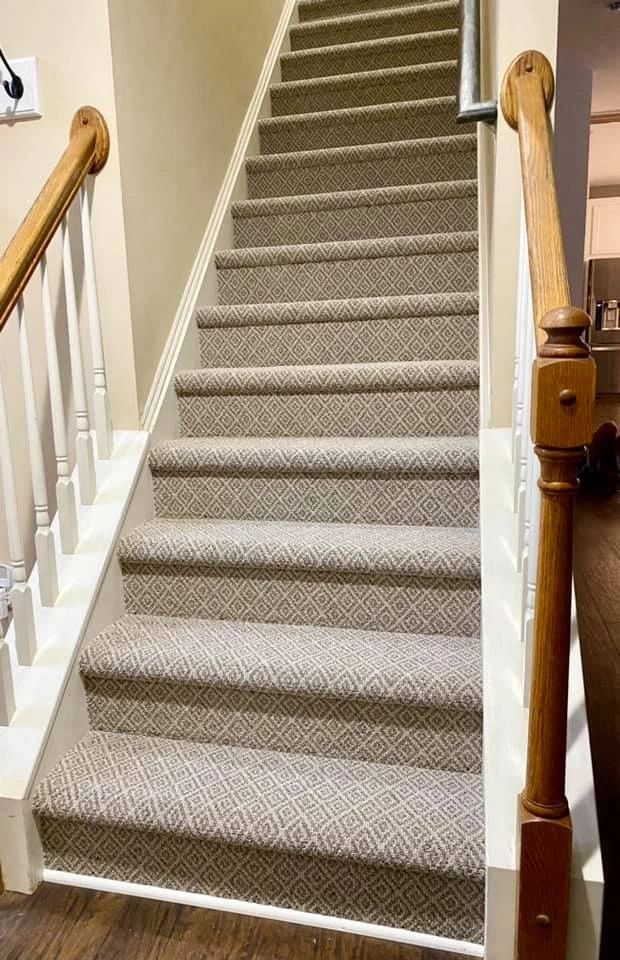 Carpet Installation on steps and stairs by M&M Flooring in Charlotte, NC